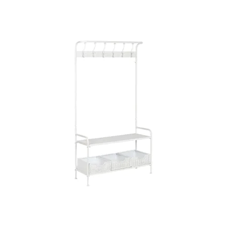 Meuble d'Entrée avec Tiroirs Home ESPRIT Blanc Métal 110 x 36 x 186 cm de Home ESPRIT, Bancs avec porte-manteaux - Réf : S305...