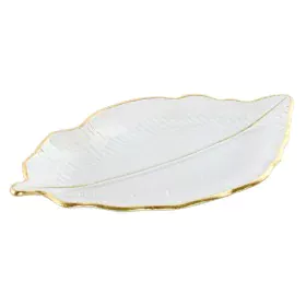 Centre de Table Home ESPRIT Transparent Doré Tropical Feuille d'une plante 31 x 17 x 2 cm de Home ESPRIT, Objets de décoratio...