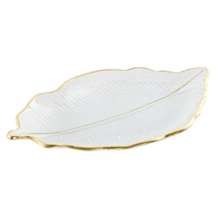 Centerpiece Home ESPRIT Transparent Golden Tropical Leaf of a plant 31 x 17 x 2 cm by Home ESPRIT, Ornaments - Ref: S3056301,...