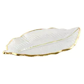 Centro de Mesa Home ESPRIT Transparente Dorado Tropical Hoja de planta 23 x 13 x 2 cm de Home ESPRIT, Adornos - Ref: S3056307...