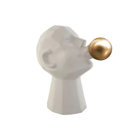 Figura Decorativa Home ESPRIT Blanco Dorado Cara 29 x 18 x 30 cm de Home ESPRIT, Adornos - Ref: S3056404, Precio: 24,47 €, De...