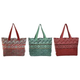 Bolso Mujer Home ESPRIT Rojo Verde Coral 55 x 14 x 35 cm (3 Unidades) de Home ESPRIT, Shoppers y bolsos de hombro - Ref: S305...