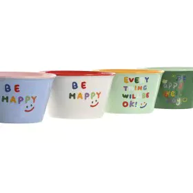 Bowl Home ESPRIT Multicolour Shabby Chic 480 ml 13,2 x 13,2 x 7,5 cm (4 Units) by Home ESPRIT, Bowls and large cups - Ref: S3...