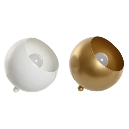 Lampe de bureau Home ESPRIT Blanc Doré Métal 50 W 220 V 15 x 15 x 15 cm (2 Unités) de Home ESPRIT, Lampes de chevet - Réf : S...