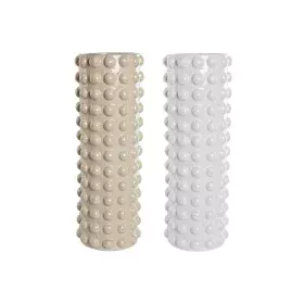 Vaso Home ESPRIT Branco Bege Cerâmica 17 x 17 x 50 cm (2 Unidades) de Home ESPRIT, Jarrões - Ref: S3056572, Preço: 44,93 €, D...