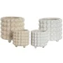 Set de pots de fleurs Home ESPRIT Blanc Beige Céramique 16 x 16 x 16 cm (2 Unités) de Home ESPRIT, Cache-pots - Réf : S305657...