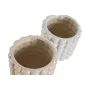 Set de pots de fleurs Home ESPRIT Blanc Beige Céramique 16 x 16 x 16 cm (2 Unités) de Home ESPRIT, Cache-pots - Réf : S305657...