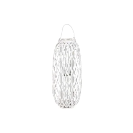 Bougeoir Home ESPRIT Blanc osier Verre 34 x 34 x 80 cm de Home ESPRIT, Bougeoirs et chandeliers - Réf : S3056629, Prix : 37,3...