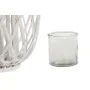 Bougeoir Home ESPRIT Blanc osier Verre 34 x 34 x 80 cm de Home ESPRIT, Bougeoirs et chandeliers - Réf : S3056629, Prix : 37,3...