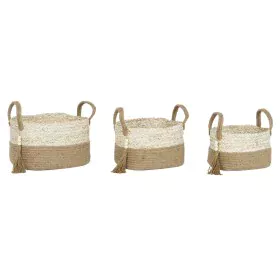 Korb-Set Home ESPRIT natürlich Hellbraun Jute Moderne 41 x 30 x 33 cm (3 Stücke) von Home ESPRIT, Boxen & Kästen - Ref: S3056...