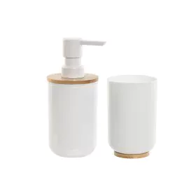 Conjunto de Banho Home ESPRIT Branco Natural Bambu poliestireno 7 x 7 x 16 cm de Home ESPRIT, Jogos de acessórios para casa d...