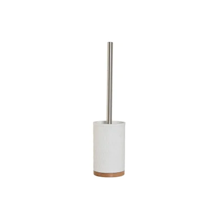 Brosse de salle de wc Home ESPRIT Blanc Argenté Naturel Résine Bambou 9 x 9 x 37 cm de Home ESPRIT, Accessoires pour wc - Réf...