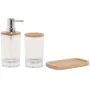 Set da Bagno Home ESPRIT Trasparente Naturale Bambù Alluminio polistirene 16 x 9 x 18 cm di Home ESPRIT, Set di accessori per...