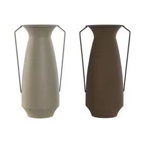 Vaso Home ESPRIT Castanho Bege Metal 25 x 25 x 44 cm (2 Unidades) de Home ESPRIT, Jarrões - Ref: S3057017, Preço: 44,83 €, De...