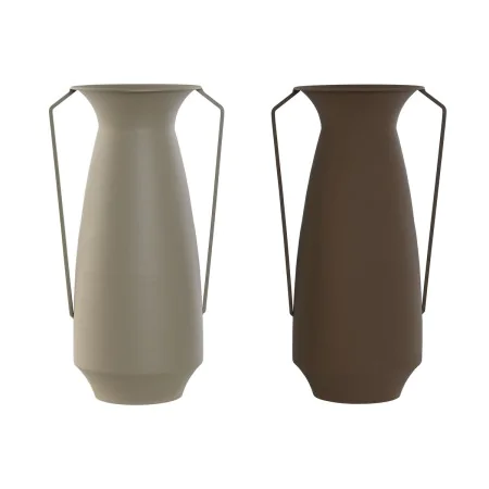 Vase Home ESPRIT Marron Beige Métal 25 x 25 x 44 cm (2 Unités) de Home ESPRIT, Vases - Réf : S3057017, Prix : 44,83 €, Remise...