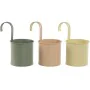 Cache-pot Home ESPRIT Jaune Vert Ambre Rose clair Métal 11,5 x 11,5 x 21 cm (3 Unités) de Home ESPRIT, Cache-pots - Réf : S30...