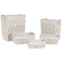 Laundry basket Home ESPRIT White Natural Metal Shabby Chic 42 x 32 x 51 cm 5 Pieces by Home ESPRIT, Laundry Baskets - Ref: S3...