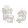 Cesto de Roupa Suja Home ESPRIT Branco Bege vime Shabby Chic 45 x 45 x 68 cm 4 Peças de Home ESPRIT, Cestos para fornos rebat...