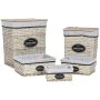 Cesto de Roupa Suja Home ESPRIT Branco Castanho Preto Cinzento Natural vime Shabby Chic 47 x 35 x 55 cm 5 Peças de Home ESPRI...