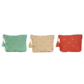 Neceser de Viaje Home ESPRIT Verde Beige Coral 25 x 5 x 20 cm (3 Unidades) de Home ESPRIT, Neceseres de viaje - Ref: S3057084...