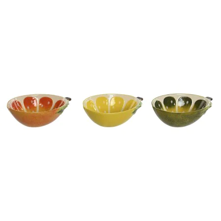 Ciotola per Aperitivi Home ESPRIT Giallo Verde Gres Limone 23,5 x 17 x 7,5 cm (3 Unità) di Home ESPRIT, Ciotole e tazzoni - R...