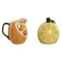 Milk jug and sugar bowl Home ESPRIT Yellow Orange Stoneware 12 x 8,4 x 11 cm 2 Pieces (12 Units) by Home ESPRIT, Sugar and mi...