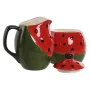 Milk jug and sugar bowl Home ESPRIT Red Green Stoneware 11,5 x 9 x 11 cm 2 Pieces by Home ESPRIT, Sugar and milk - Ref: S3057...