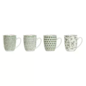 Juego de 4 Tazas Mug Home ESPRIT Blanco Verde Porcelana 340 ml de Home ESPRIT, Tazas - Ref: S3057175, Precio: 10,16 €, Descue...