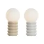 Lampe de bureau Home ESPRIT Blanc Beige Céramique Verre 220 V 15 x 15 x 28 cm (2 Unités) de Home ESPRIT, Lampes de chevet - R...