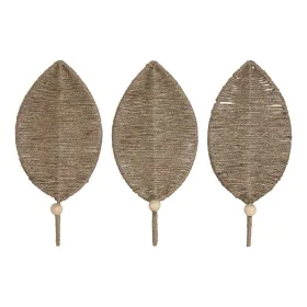 Wall mounted coat hanger Home ESPRIT Natural Jute Metal 12 x 4 x 26 cm by Home ESPRIT, Wall Coat Racks - Ref: S3057322, Price...