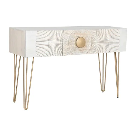 Console Home ESPRIT Blanc Doré Métal Bois de manguier 120 x 38 x 76 cm de Home ESPRIT, Tables - Réf : S3057385, Prix : 474,22...