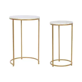 Conjunto de 2 mesas Home ESPRIT Dourado Metal Mármore 40 x 40 x 64 cm de Home ESPRIT, Jogos de móveis - Ref: S3057397, Preço:...