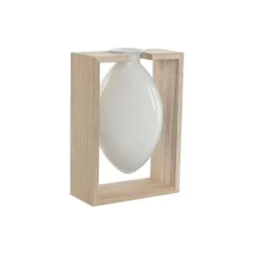 Jarrón Home ESPRIT Blanco Natural Madera Cristal 17 x 12 x 25 cm de Home ESPRIT, Jarrones - Ref: S3057515, Precio: 18,02 €, D...