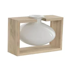 Jarrón Home ESPRIT Blanco Natural Madera Cristal 22 x 16 x 15 cm de Home ESPRIT, Jarrones - Ref: S3057516, Precio: 17,79 €, D...