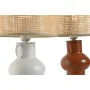 Lampada da tavolo Home ESPRIT Bianco Naturale Terracotta Metallo Bambù 50 W 220 V 22 x 22 x 33 cm (2 Unità) di Home ESPRIT, L...