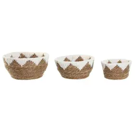 Centro de mesa Home ESPRIT Branco Natural 30,5 x 30,5 x 14 cm (3 Peças) de Home ESPRIT, Adornos - Ref: S3057533, Preço: 28,50...