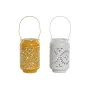 Castiçais Home ESPRIT Amarelo Branco Ferro 15 x 15 x 26 cm (2 Unidades) de Home ESPRIT, Candelabros e suportes para velas - R...