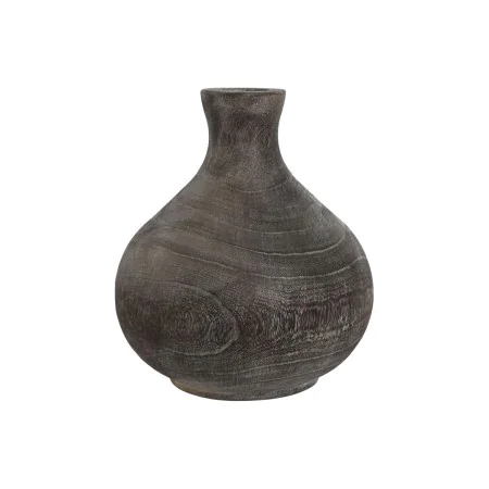 Vase Home ESPRIT Dark grey Paolownia wood Colonial Aged finish 24 x 24 x 27 cm by Home ESPRIT, Vases - Ref: S3057570, Price: ...