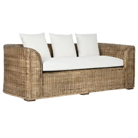 Canapé de jardin Home ESPRIT Blanc Marron Naturel Rotin 174 x 88 x 69 cm de Home ESPRIT, Canapés - Réf : S3057637, Prix : 441...