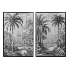 Cadre Home ESPRIT Blanc Noir Palmiers Tropical 80 x 3 x 120 cm (2 Unités) de Home ESPRIT, Impressions sur toile - Réf : S3057...