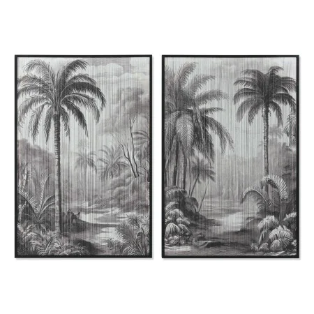 Pintura Home ESPRIT Branco Preto Palmeiras Tropical 80 x 3 x 120 cm (2 Unidades) de Home ESPRIT, Impressões sobre tela - Ref:...