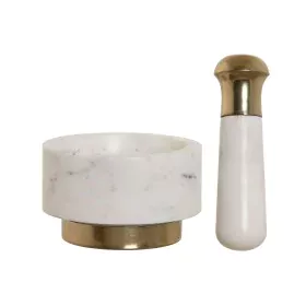 Mortar Home ESPRIT Brass Marble 12,5 x 12,5 x 7,5 cm by Home ESPRIT, Mortar & Pestle Sets - Ref: S3057672, Price: 16,03 €, Di...