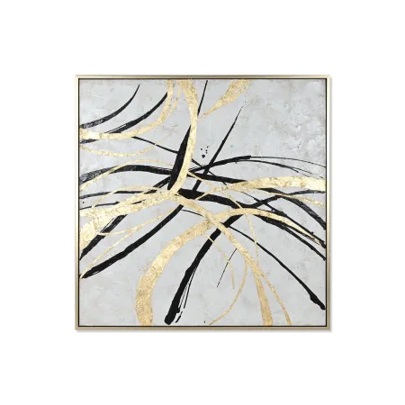 Painting Home ESPRIT White Golden Abstract Modern 131 x 4 x 131 cm by Home ESPRIT, Prints on Canvas - Ref: S3057680, Price: 1...