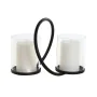 Candleholder Home ESPRIT Black Silver Metal Crystal 24 x 19 x 18 cm (2 Units) by Home ESPRIT, Candelabras and candle holders ...