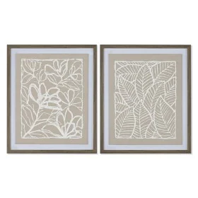 Tela Home ESPRIT Bianco Beige Foglia della pianta Città 50 x 4 x 60 cm (2 Unità) di Home ESPRIT, Stampe e quadri su tela - Ri...