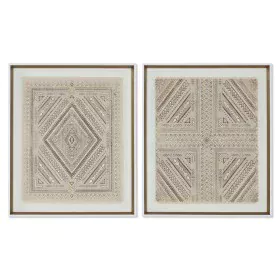 Tela Home ESPRIT Bianco Naturale Boho 50 x 3,8 x 60 cm (2 Unità) di Home ESPRIT, Stampe e quadri su tela - Rif: S3057744, Pre...