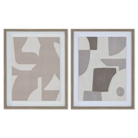 Tela Home ESPRIT Bege Cinzento Abstrato Moderno 40 x 3 x 50 cm (2 Unidades) de Home ESPRIT, Impressões sobre tela - Ref: S305...