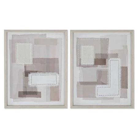 Tela Home ESPRIT Bege Cinzento Abstrato Moderno 40 x 2,5 x 50 cm (2 Unidades) de Home ESPRIT, Impressões sobre tela - Ref: S3...