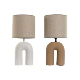 Lampe de bureau Home ESPRIT Blanc Terre cuite 220 W 60 V 24 x 24 x 50 cm (2 Unités) de Home ESPRIT, Lampes de chevet - Réf : ...