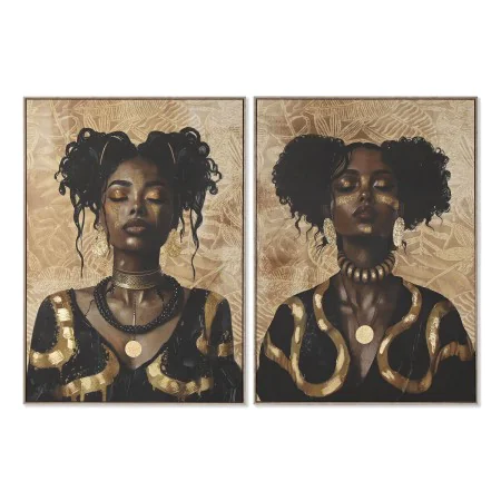 Painting Home ESPRIT Black Golden Lady 103 x 4,5 x 143,5 cm (2 Units) by Home ESPRIT, Prints on Canvas - Ref: S3057817, Price...